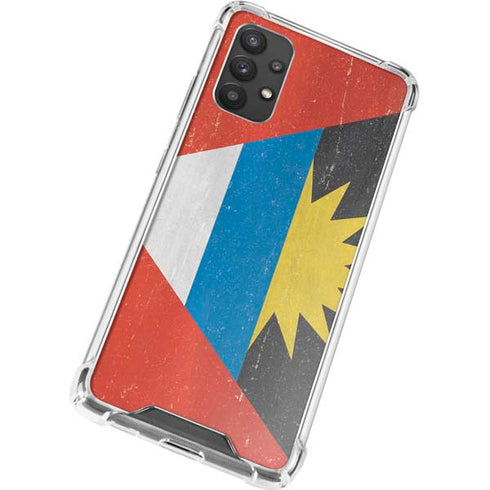 Antigua and Barbuda Flag Distressed Galaxy A32 5G Clear Case
